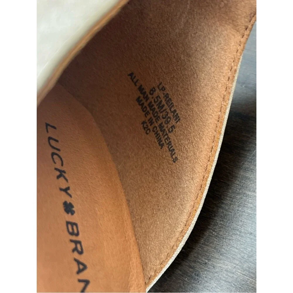 Lucky Brand Block Heel 8.5 Women's Ankle-Strap Sandals in Light Taupe